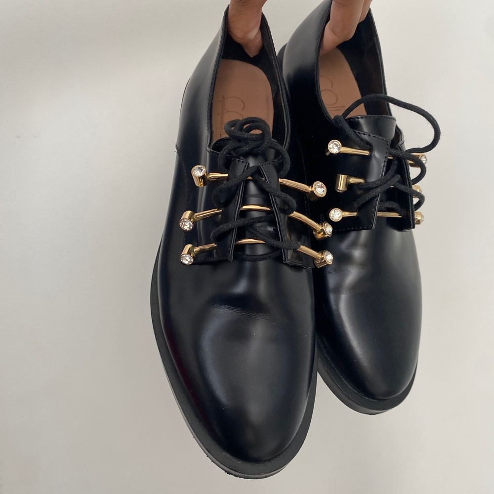 Coliac leather embellished lace up Oxfords